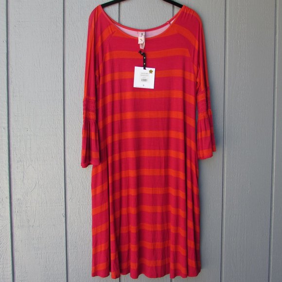 🌻🌱Agnes & Dora Magenta Stripe Walker Dress!🌻🌱 - Picture 1 of 10